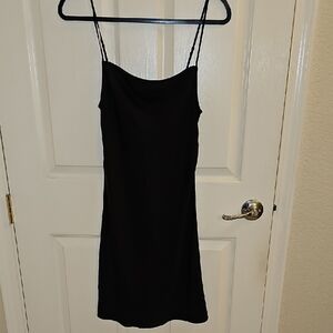 Rumored Black Mini Slip Dress with Thin Straps